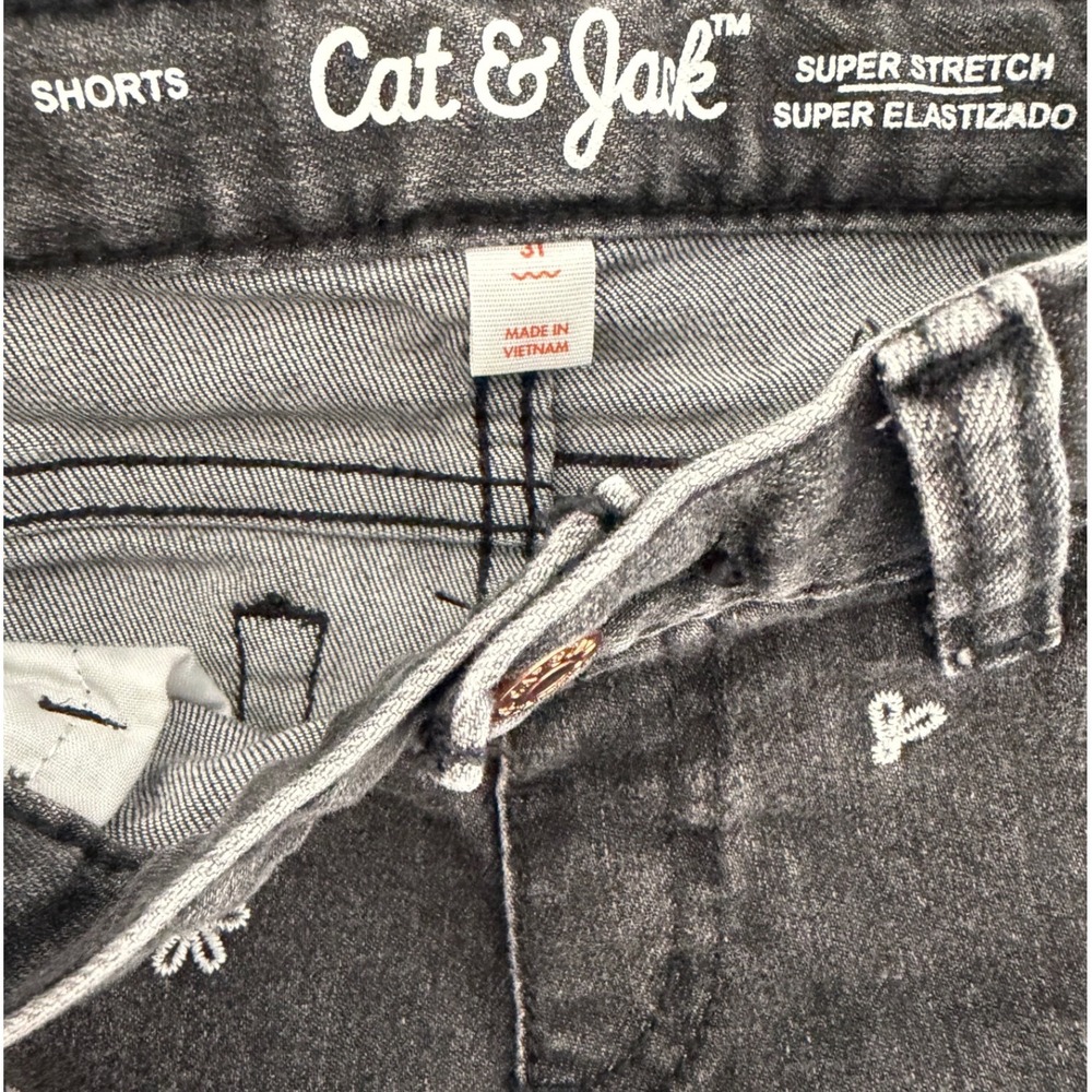Cat & Jack Denim Shorts Girls 3T Blue Black Lace Floral Embroidery 2 Pack - Picture 7 of 7